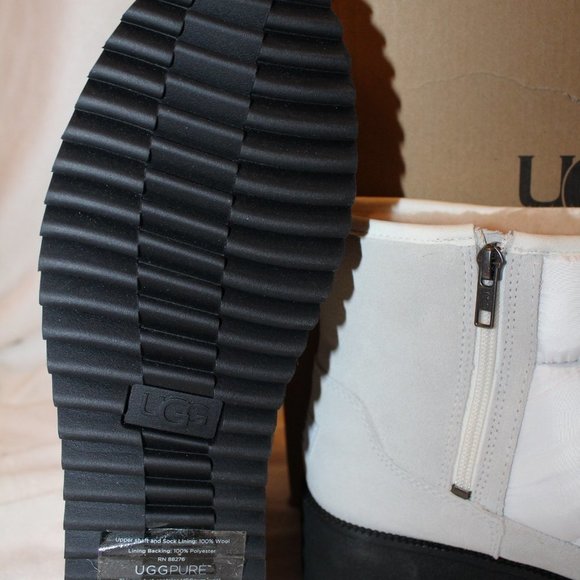 NIB UGG MINI RIDGE PUFFER‎ WATERPROOF QUILTED BOOTS WHITE - Picture 7 of 8